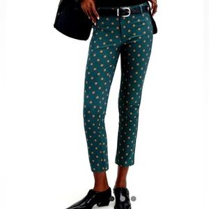 Free People Molly Printed Slim Pants. NWT. Emerald combo